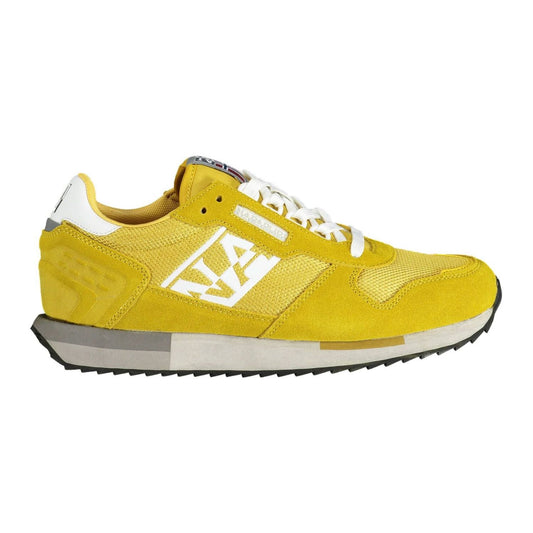 Napapijri | Vibrant Yellow Lace-Up Sporty Sneakers| McRichard Designer Brands   