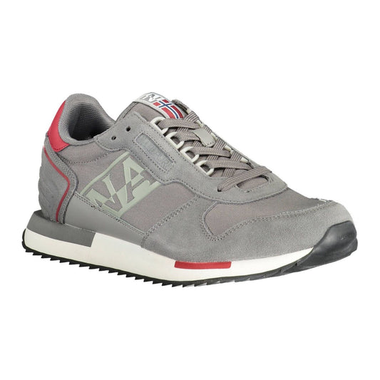 Napapijri Trendy Gray Laced Sports Sneakers trendy-gray-laced-sports-sneakers