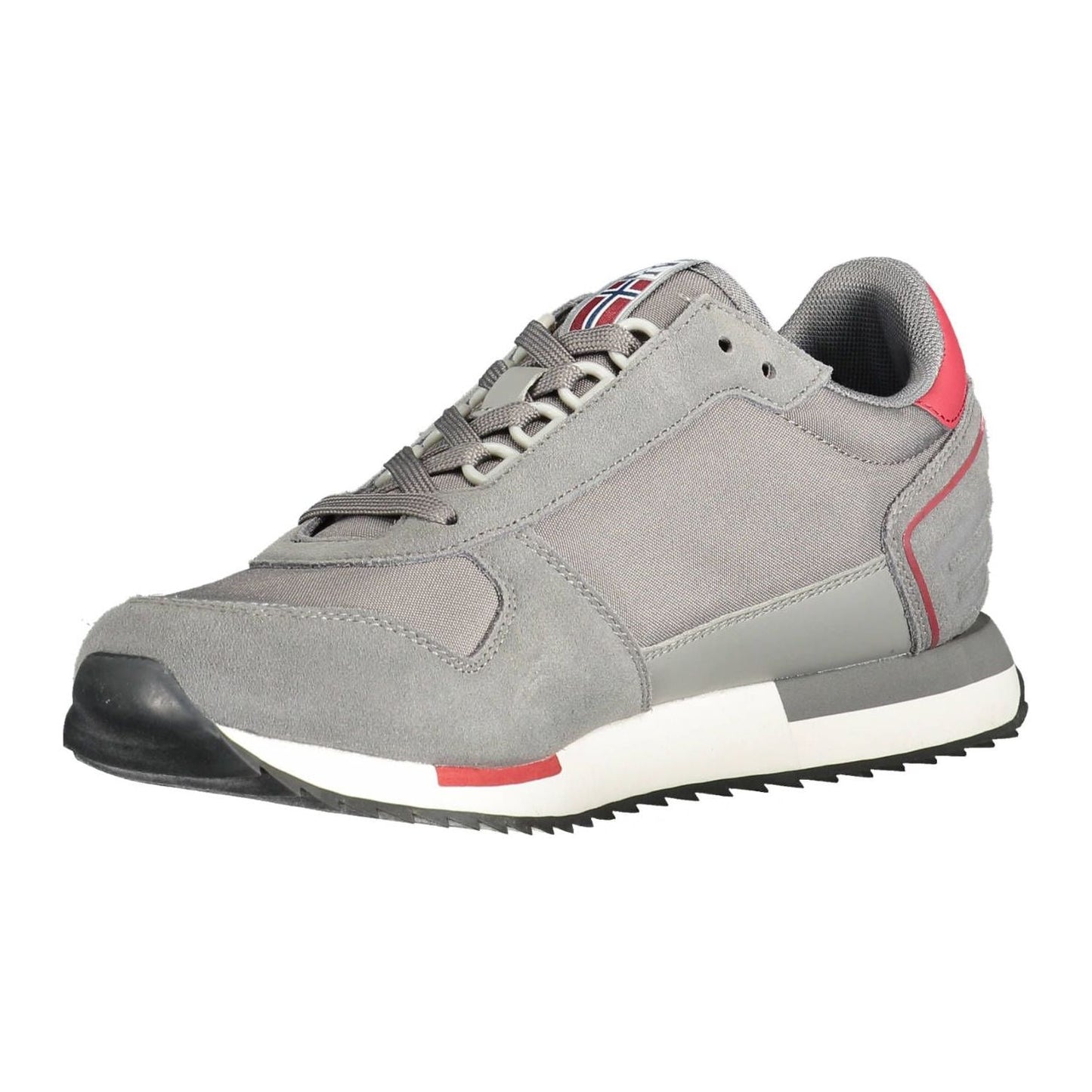 Napapijri Trendy Gray Laced Sports Sneakers trendy-gray-laced-sports-sneakers