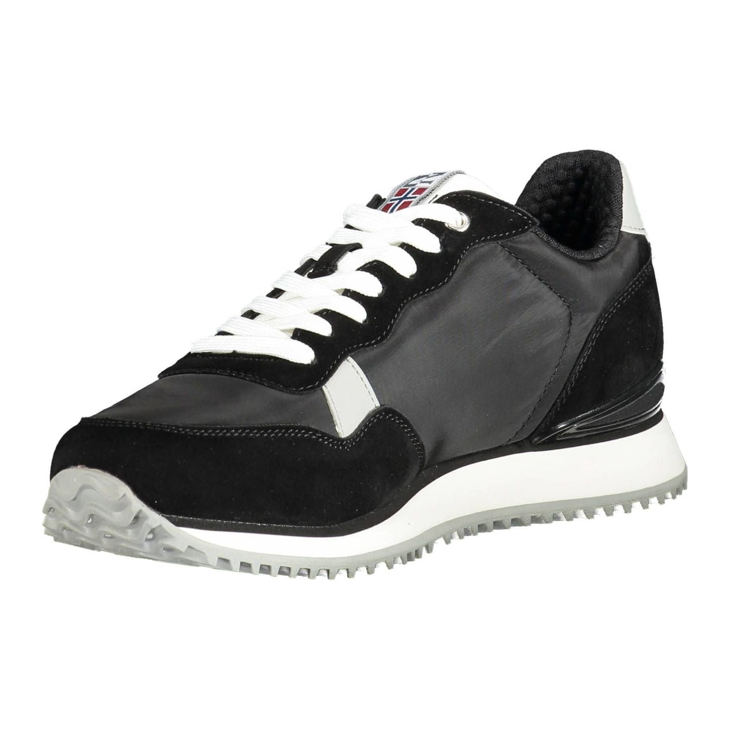 Napapijri | Sleek Black Lace-Up Sports Sneakers| McRichard Designer Brands   