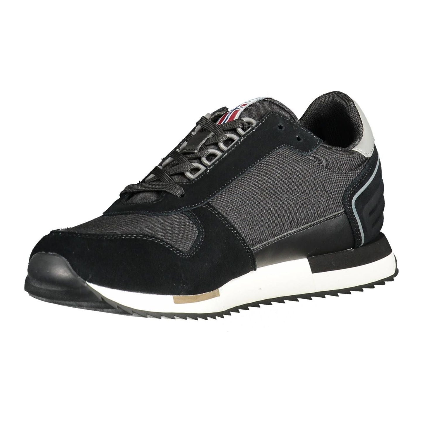Napapijri Sleek Black Sneakers with Logo Accent sleek-black-sneakers-with-logo-accent
