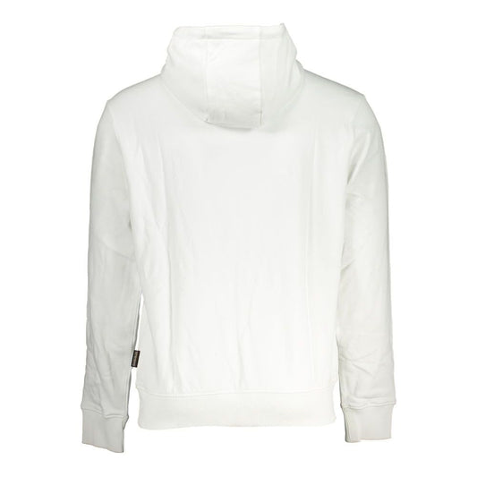 Elegant White Hooded Cotton Sweater
