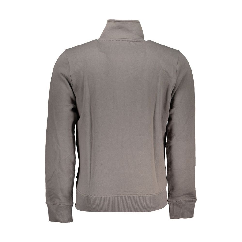 Napapijri Exclusive Gray Zip Sweatshirt with Embroidery exclusive-gray-zip-sweatshirt-with-embroidery