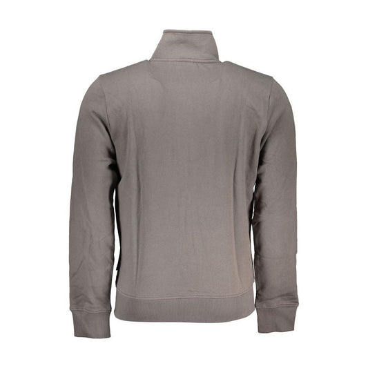 Napapijri Exclusive Gray Zip Sweatshirt with Embroidery exclusive-gray-zip-sweatshirt-with-embroidery