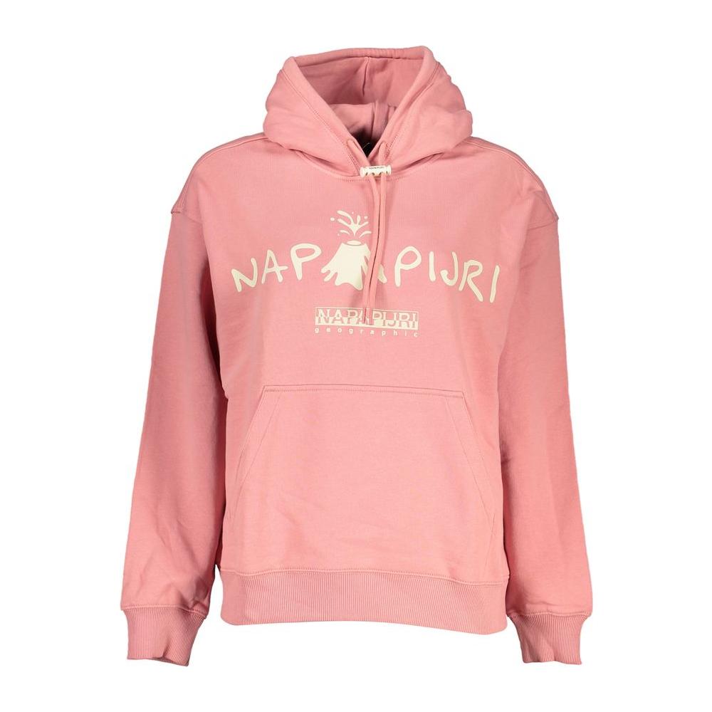 Napapijri Chic Pink Hooded Cotton Sweatshirt chic-pink-hooded-cotton-sweatshirt