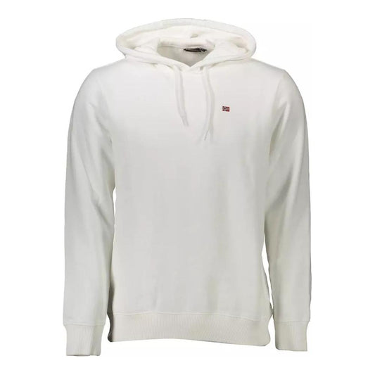 Napapijri Chic White Hooded Sweatshirt white-cotton-sweater-58