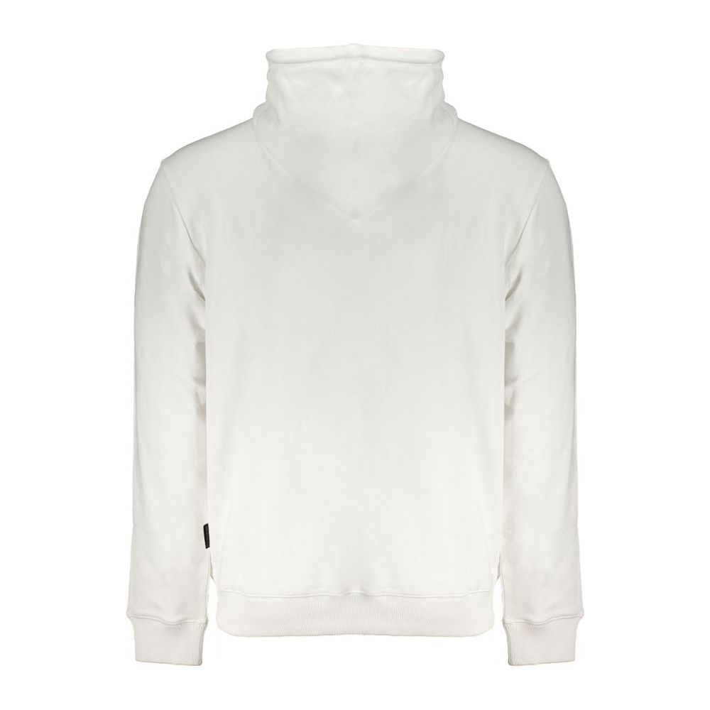 Napapijri Chic White Hooded Sweatshirt - Cozy Cotton Blend chic-white-hooded-sweatshirt-cozy-cotton-blend