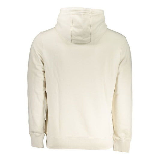 Napapijri Chic White Hooded Cotton Sweatshirt with Contrasts chic-white-hooded-cotton-sweatshirt-with-contrasts