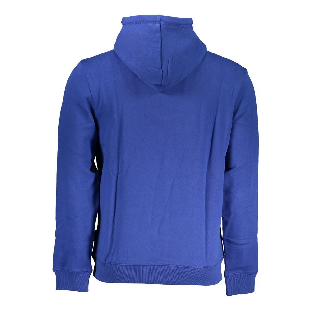 Napapijri Chic Blue Hooded Sweatshirt with Logo Print chic-blue-hooded-sweatshirt-with-logo-print