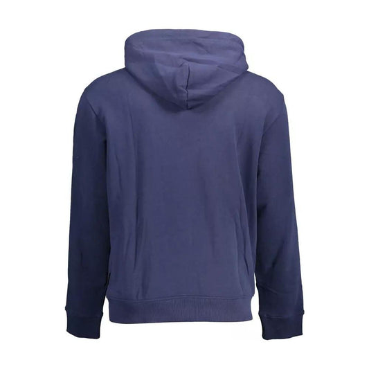 Napapijri Chic Blue Cotton Hooded Sweatshirt chic-blue-cotton-hooded-sweatshirt