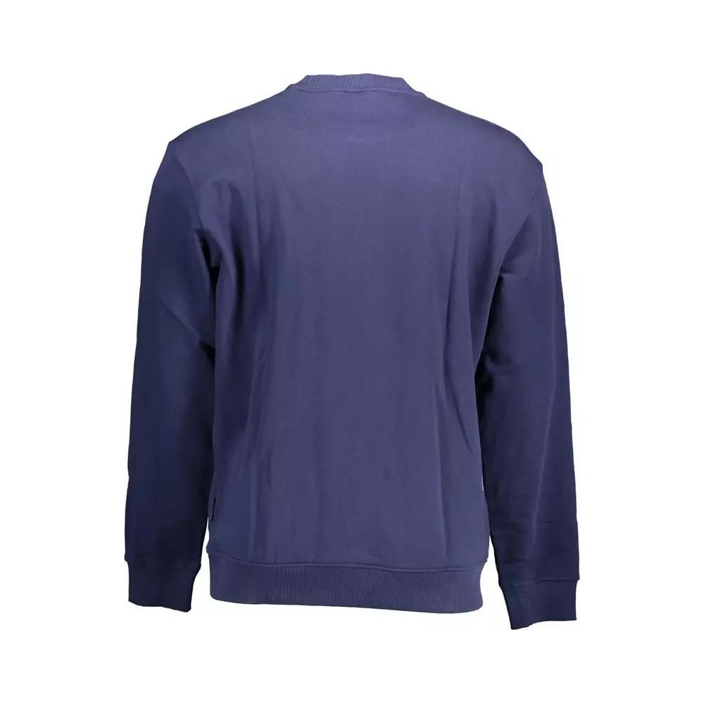 Napapijri Chic Blue Cotton Sweatshirt with Zip Pocket blue-cotton-sweater-40