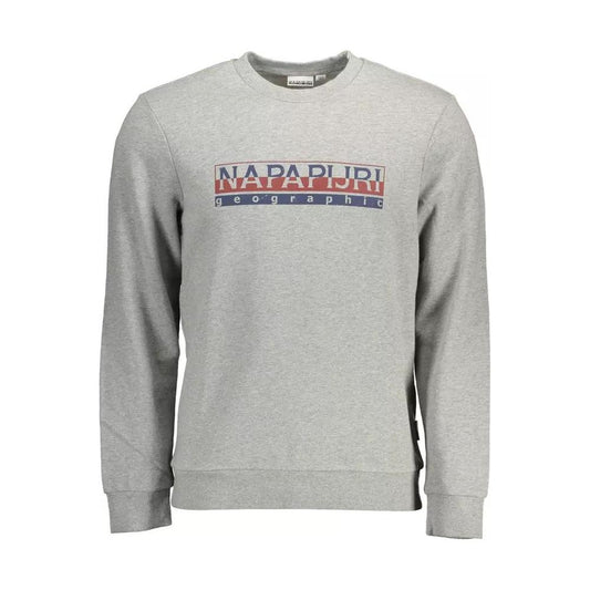 NapapijriChic Gray Cotton Sweatshirt with Logo PrintMcRichard Designer Brands£99.00