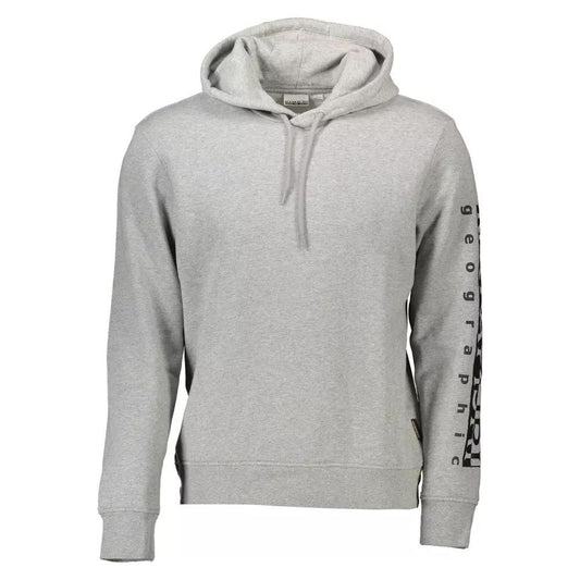 Napapijri Chic Gray Hooded Sweatshirt with Logo Detail gray-cotton-sweater-29