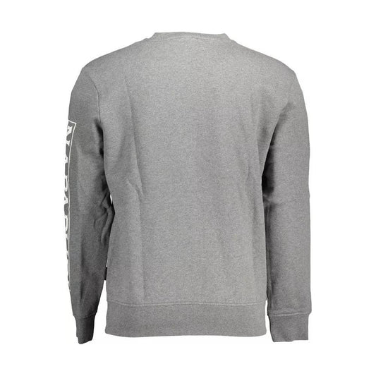 Napapijri Chic Gray Cotton Blend Sweater chic-gray-cotton-blend-sweater