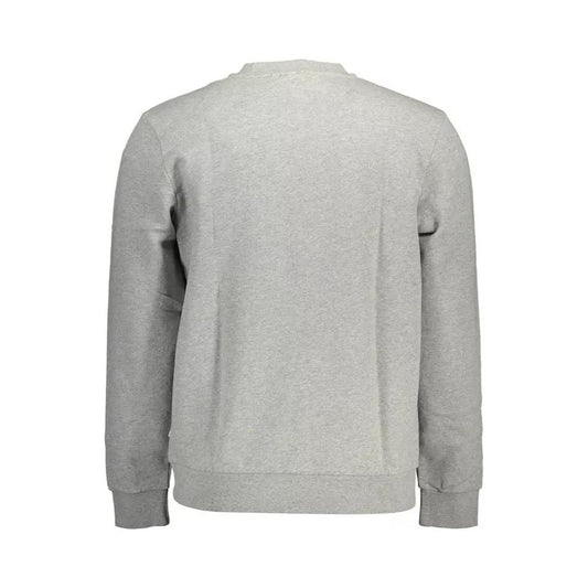 Napapijri Chic Grey Cotton Sweatshirt with Iconic Print chic-grey-cotton-sweatshirt-with-iconic-print