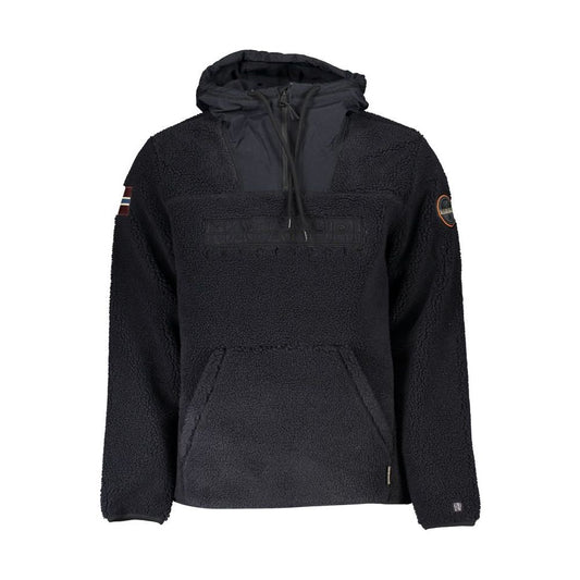 Napapijri Sleek Half-Zip Recycled Hoodie in Black sleek-half-zip-recycled-hoodie-in-black