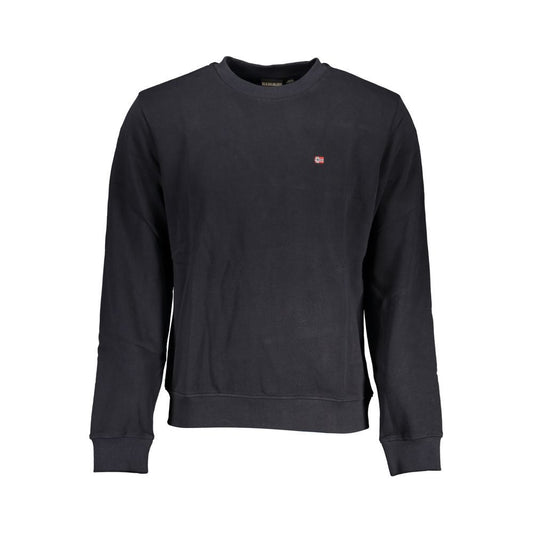 Napapijri Elegant Black Long Sleeved Crew Neck Sweatshirt elegant-black-long-sleeved-crew-neck-sweatshirt