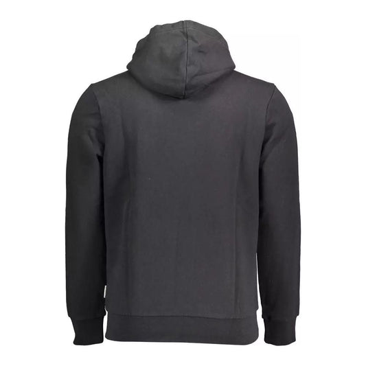 Napapijri Sleek Black Hooded Cotton Sweatshirt black-cotton-sweater-87