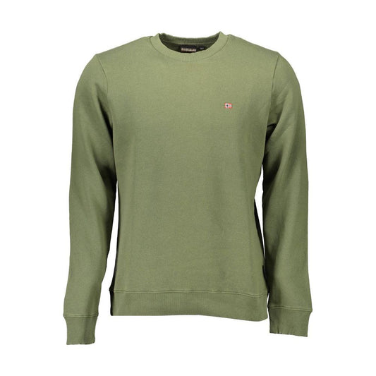 Napapijri Emerald Cotton Blend Crewneck Sweater emerald-cotton-blend-crewneck-sweater
