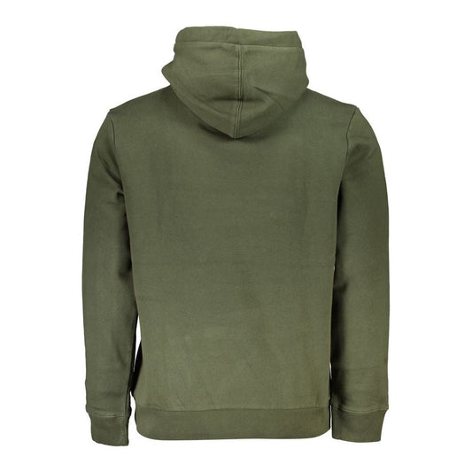 Chic Green Hooded Half-Zip Sweater