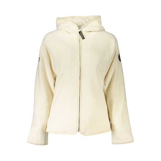 Napapijri Chic White Hooded Jacket with Elegant Embroidery chic-white-hooded-jacket-with-elegant-embroidery