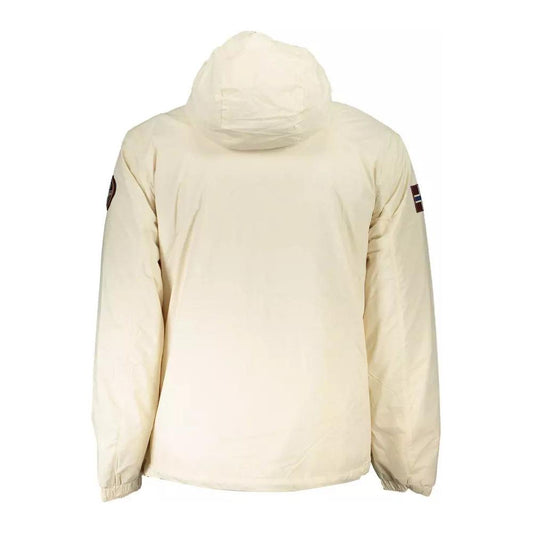 Napapijri Chic White Polyamide Hooded Jacket chic-white-polyamide-hooded-jacket