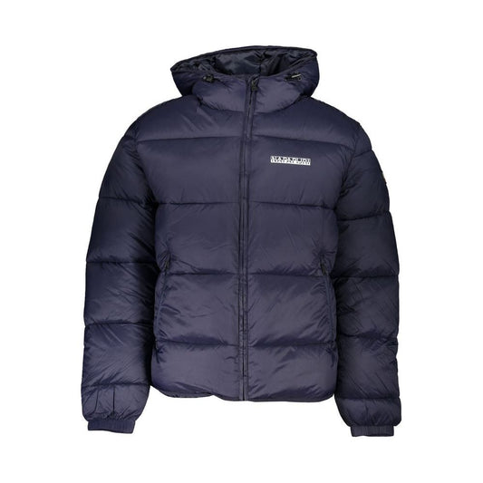 Eco-Conscious Hooded Blue Jacket