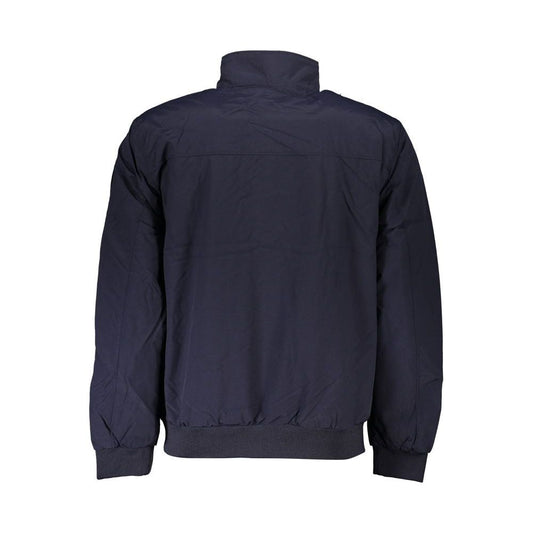 Eco-Conscious Blue Jacket with Sleek Logo Design