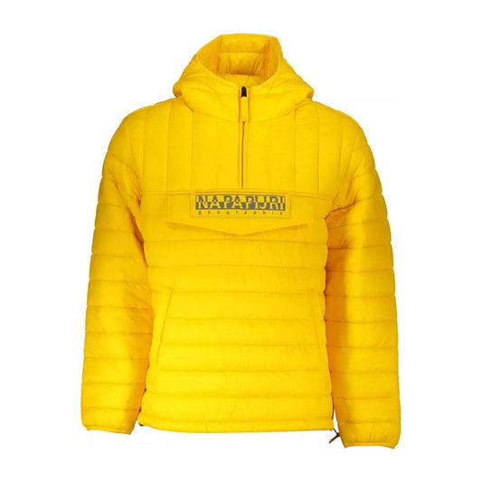 Napapijri Vibrant Yellow Hooded Jacket with Contrasting Details vibrant-yellow-hooded-jacket-with-contrasting-details