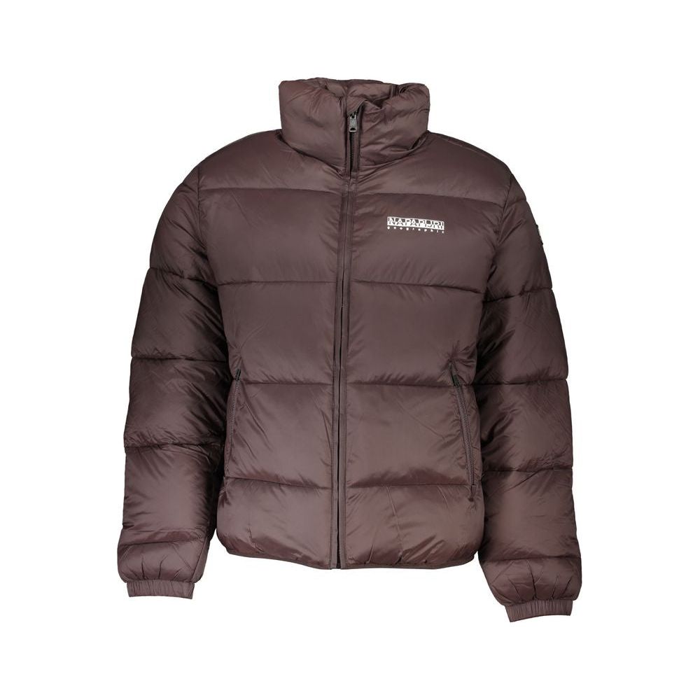 Napapijri Chic Recycled Material Men's Jacket brown-polyamide-jacket-1