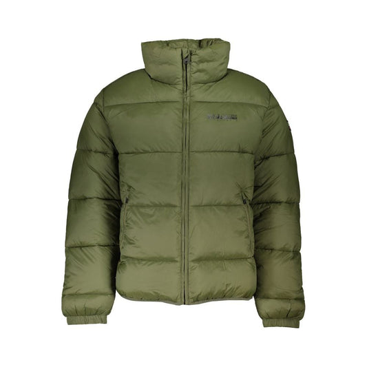 Eco-Conscious Green Jacket with Logo Detail