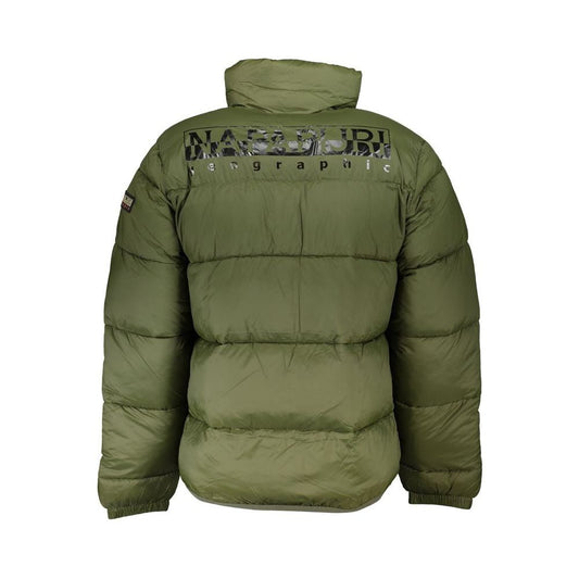Eco-Conscious Green Jacket with Logo Detail