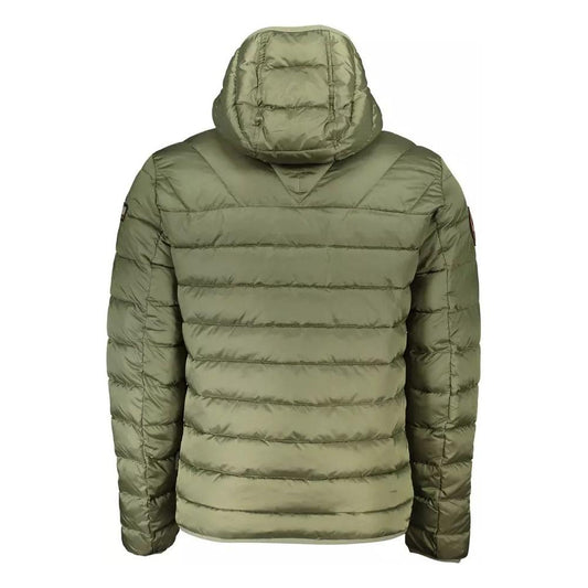 Sleek Polyamide Hooded Jacket in Green