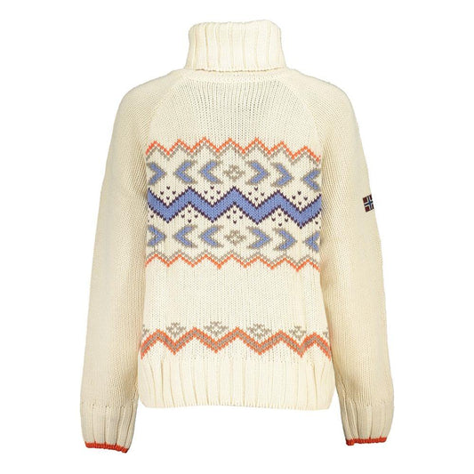 Napapijri Chic Beige High Neck Sweater with Elegant Detailing chic-beige-high-neck-sweater-with-elegant-detailing