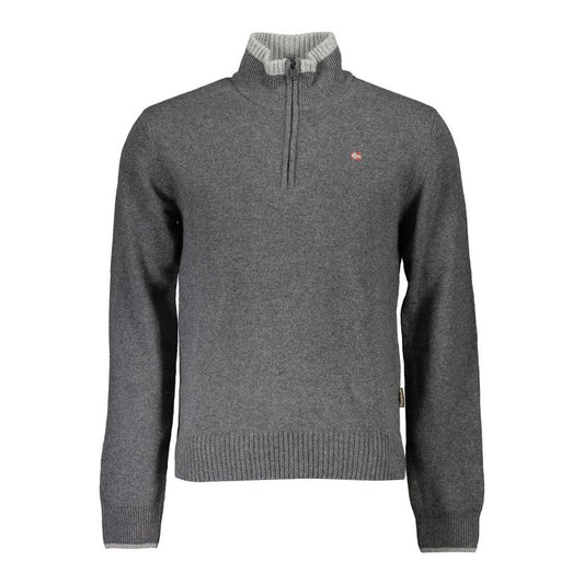 NapapijriElegant Gray Half Zip Sweater with Bold AccentsMcRichard Designer Brands£169.00