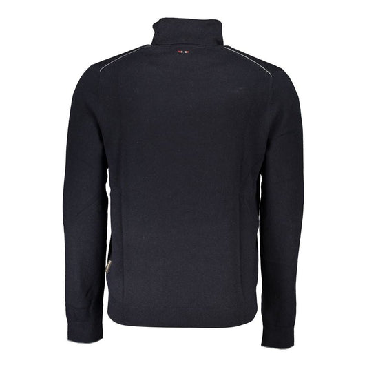 Napapijri High-Neck Embroidered Black Sweater high-neck-embroidered-black-sweater
