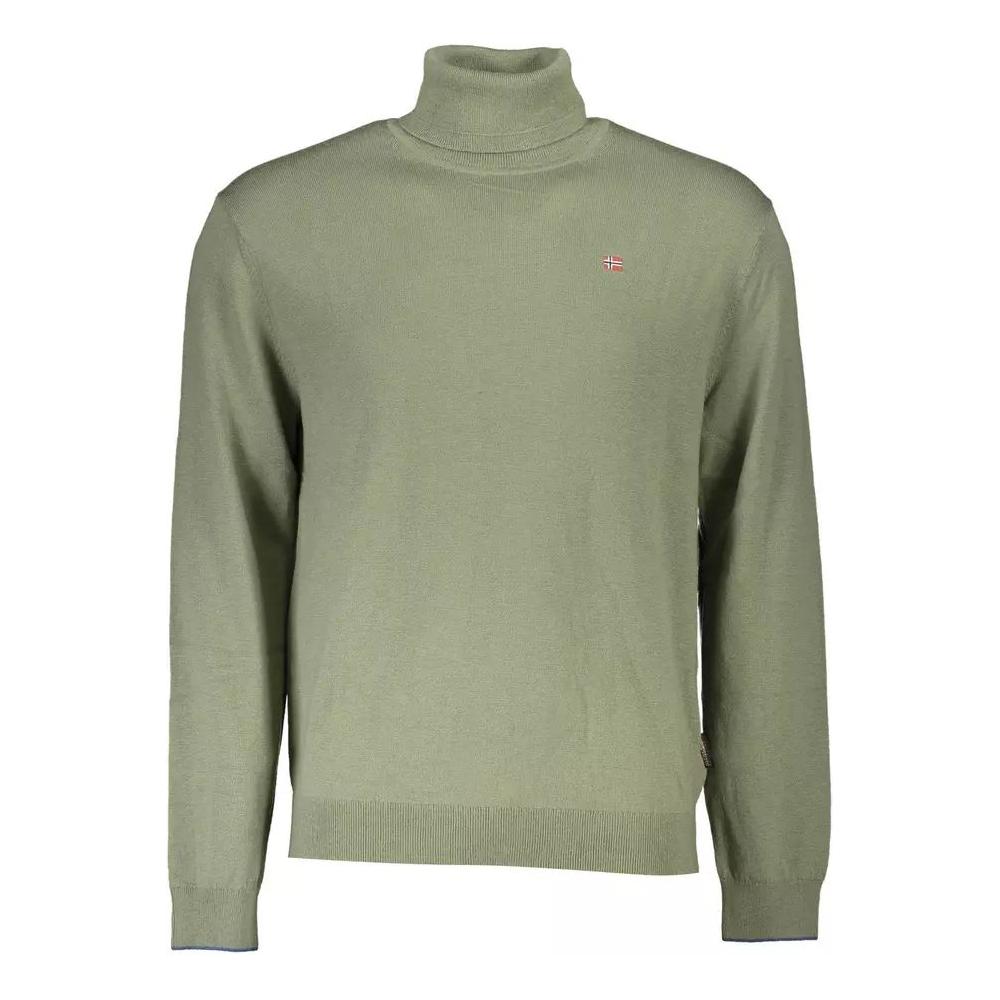 Napapijri Turtleneck Woolen Green Sweater green-wool-shirt-4