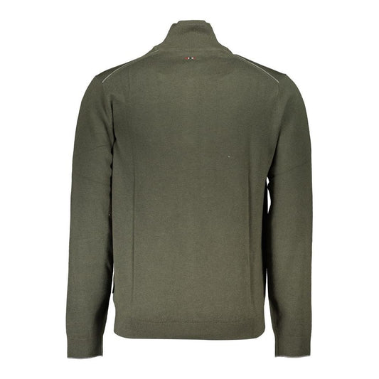 Elegant Half-Zip Green Sweater
