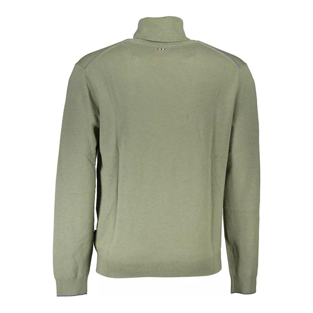 Napapijri Turtleneck Woolen Green Sweater green-wool-shirt-4