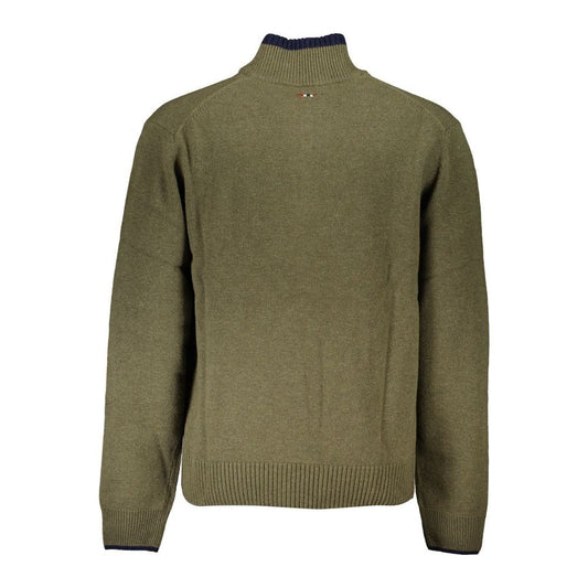 Napapijri Half-Zip Green Sweater with Embroidery Detail half-zip-green-sweater-with-embroidery-detail