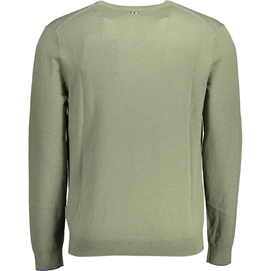 Napapijri Green Woolen Embroidered Sweater green-wool-shirt