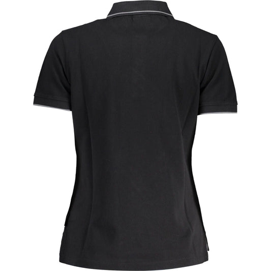 Napapijri Elegant Short-Sleeved Black Polo with Embroidery elegant-short-sleeved-black-polo-with-embroidery