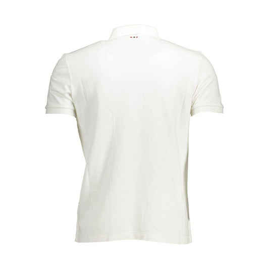 Elegant White Embroidered Polo Shirt