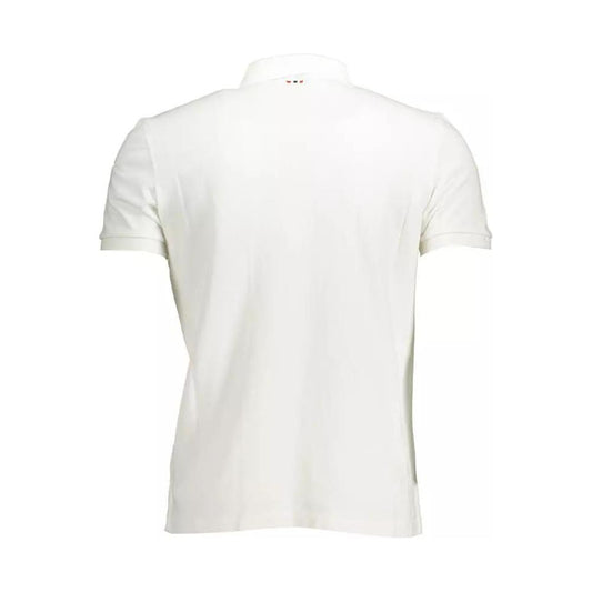 Napapijri Elegant White Embroidered Polo Shirt elegant-white-embroidered-polo-shirt