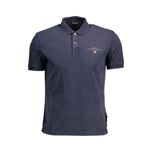 Elegant Blue Cotton Polo with Embroidered Logo