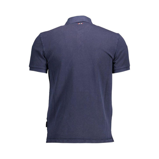 Sophisticated Blue Cotton Polo with Embroidery