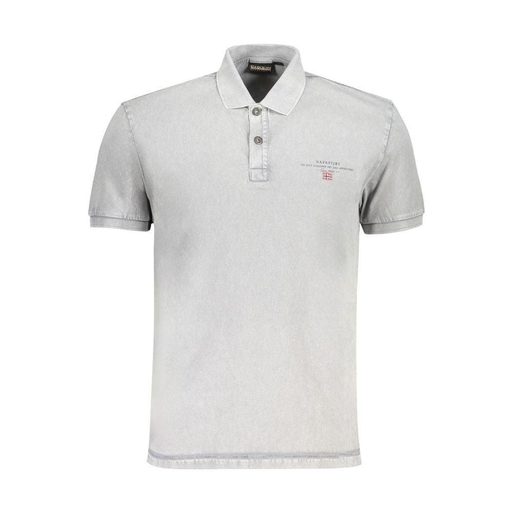 Napapijri Gray Cotton Polo Shirt gray-cotton-polo-shirt-8