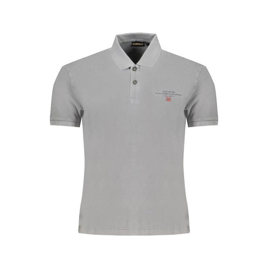 Napapijri Gray Cotton Polo Shirt gray-cotton-polo-shirt-9