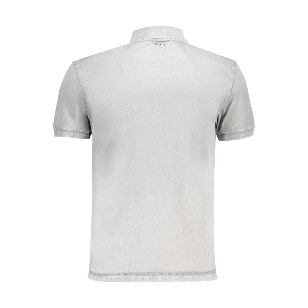Napapijri Gray Cotton Polo Shirt gray-cotton-polo-shirt-8