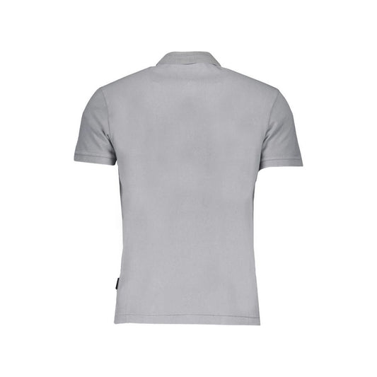 Napapijri Gray Cotton Polo Shirt gray-cotton-polo-shirt-10